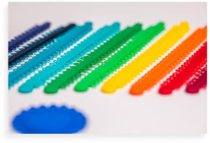 Colorful orthodontic rubber bands